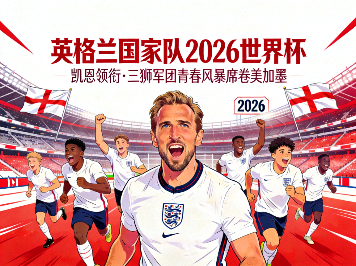 英格兰国家队2026世界杯凯恩领衔，三狮军团青春风暴席卷美加墨
